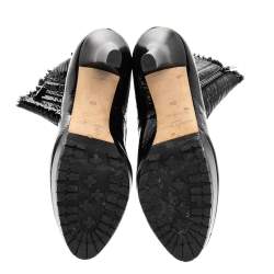Pre Owned Jimmy Choo Black Patent Leather Trixie Platform Ankle Boots Size 39
