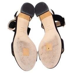 Pre Owned Jimmy Choo Black Suede Jamie Ankle Strap Sandals Size 37.5