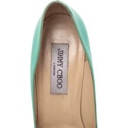 Pre Owned Jimmy Choo Green Leather Abel Pumps Size 38