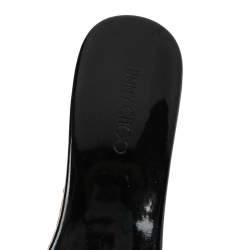 مملوكة مسبقًا صندل جيمي تشو كعب روكي فيلين برفيوم جلد لامع أسود مقاس 39