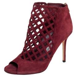 Maroon peep hotsell toe booties