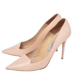 Jimmy Choo Beige Leather Avril Pointed Toe Pumps Size 39