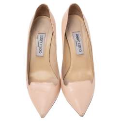 Jimmy Choo Beige Leather Avril Pointed Toe Pumps Size 39