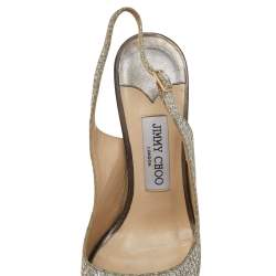 Jimmy Choo Glitter Slingback Sandals Size 38