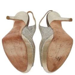 Jimmy Choo Glitter Slingback Sandals Size 38