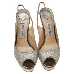 Jimmy Choo Glitter Slingback Sandals Size 38