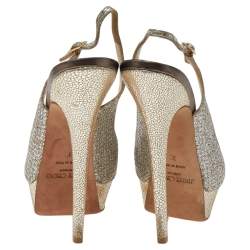 Jimmy Choo Glitter Slingback Sandals Size 38
