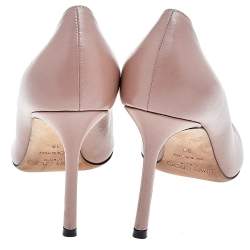 Pre Owned Jimmy Choo Beige Leather Romy Pointed Toe Pumps Size 38