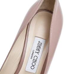 Pre Owned Jimmy Choo Beige Leather Romy Pointed Toe Pumps Size 38