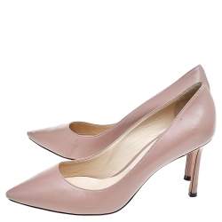 Pre Owned Jimmy Choo Beige Leather Romy Pointed Toe Pumps Size 38