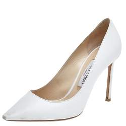 Jimmy Choo White Leather Romy Pointed Toe Pumps Size 38