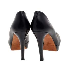 Pre Owned Jimmy Choo Black Leather Cosmic Platform Pumps Size 40