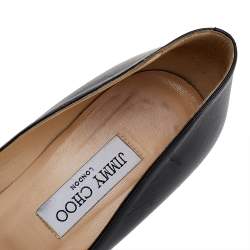 Pre Owned Jimmy Choo Black Leather Cosmic Platform Pumps Size 40
