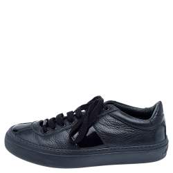 Jimmy Choo Black Patent And Leather Low Top Sneakers Size 39