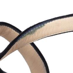 Pre Owned صندل جيمي تشو أبريل سويدي أزرق نعل سميك مقاس 38.5