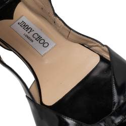 Pre Owned Jimmy Choo Black Patent Leather Flat Sandals Size 40