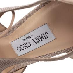 Pre Owned Jimmy Choo Beige Nubuck  Leather Vanessa Pumps Size 40