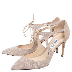 Pre Owned Jimmy Choo Beige Nubuck  Leather Vanessa Pumps Size 40
