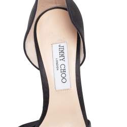 Pre Owned Jimmy Choo Black Satin Kitty Knotted Bow Sandals Size 40