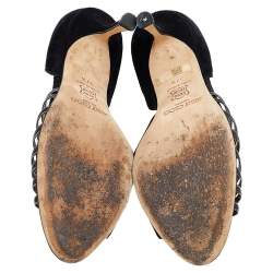 Pre Owned Jimmy Choo Black Suede Sandals Size 37.5