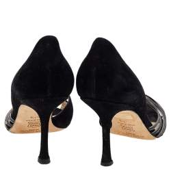 Pre Owned Jimmy Choo Black Suede Sandals Size 37.5