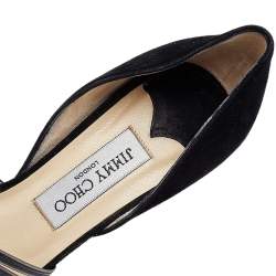 Pre Owned Jimmy Choo Black Suede Sandals Size 37.5