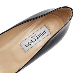 Pre Owned Jimmy Choo Black Leather Pointed Toe Pumps Size 38