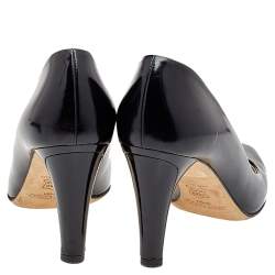 Pre Owned Jimmy Choo Black Leather Pointed Toe Pumps Size 38