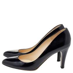 Pre Owned Jimmy Choo Black Leather Pointed Toe Pumps Size 38