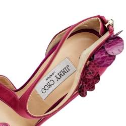 Jimmy Choo Pink Satin And Python Vera Sandals Size 38
