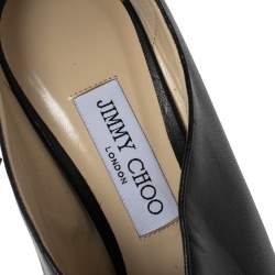 مملوكة مسبقًا Jimmy Choo Black Leather Ankle Wrap Booties Size 40