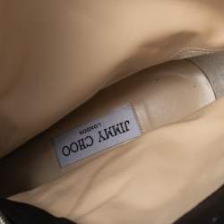 Pre Owned حذاء بوت للكاحل جيمي تشو جلد نوبوك أسود بإبزيم مقاس 41