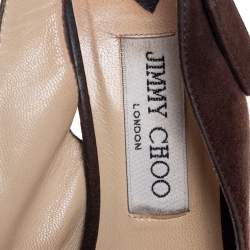 Jimmy Choo Brown Suede Lexy Platform Slingback Sandals Size 38.5