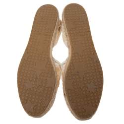 Pre Owned Jimmy Choo White Embroidered Mesh Dreya D'orsay Flat Espadrilles Size Size 40
