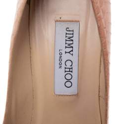 Jimmy Choo Beige Python Leather Agnes Pointed Toe Pumps Size 39.5