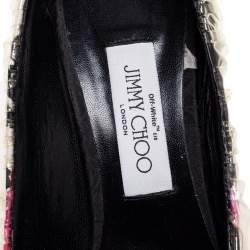 Jimmy Choo Multicolor PVC And Satin  Floral Jacquard Pumps Size 39
