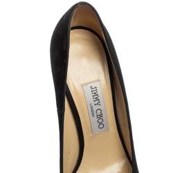 Pre Owned Jimmy Choo Black Suede Dahlia Platform Pumps Size 39