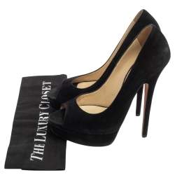 Pre Owned Jimmy Choo Black Suede Dahlia Platform Pumps Size 39