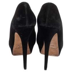 Pre Owned Jimmy Choo Black Suede Dahlia Platform Pumps Size 39