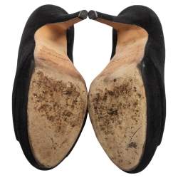 Pre Owned Jimmy Choo Black Suede Dahlia Platform Pumps Size 39