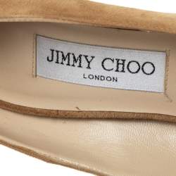 Jimmy Choo Brown Suede Peep Toe Platform Pumps Size 39