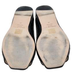 Pre Owned Jimmy Choo Black Croc Embossed Leather Jynx Flat Mules Size 40