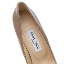 Jimmy Choo Gold Glitter Patent Leather Anouk Pointed Toe Pumps Size 37