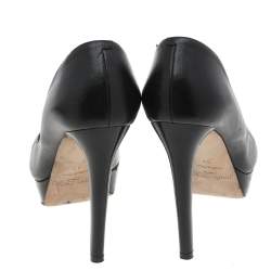Jimmy Choo Black Leather Alex Platform Pumps Size 37