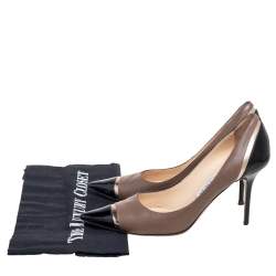 Pre Owned Jimmy Choo Tricolor Patent And Leather Pointed Toe Pumps Size 37