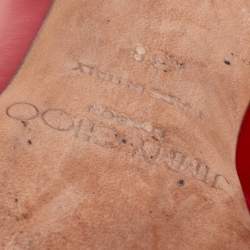 Pre Owned حذاء كعب عالي جيمي تشو داريلين سويدي وجلد لامع أحمر مقاس 38 