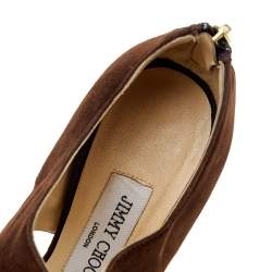 Jimmy Choo Brown Suede Lagoon Open Toe Sandals Size 37.5