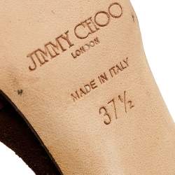 Jimmy Choo Brown Suede Lagoon Open Toe Sandals Size 37.5