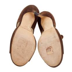 Jimmy Choo Brown Suede Lagoon Open Toe Sandals Size 37.5