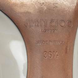 Pre Owned Jimmy Choo Grey Patent Leather Pointed Toe Pumps Size 36.5